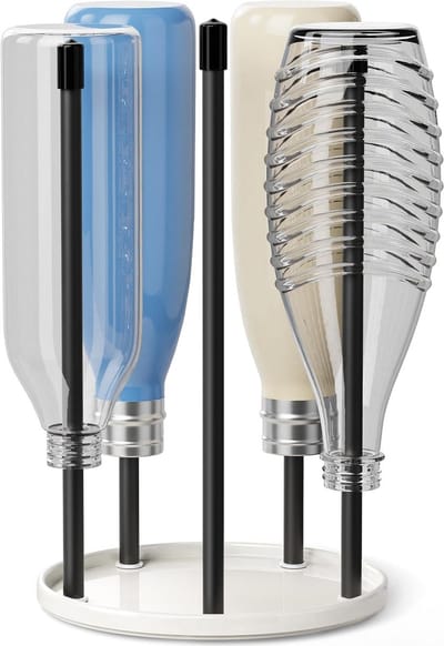 Premium Keramische Flessenhouder met Druiprek voor 5 SodaStream Crystal Flessen - Ideaal voor Thuisgebruik en Organisatie