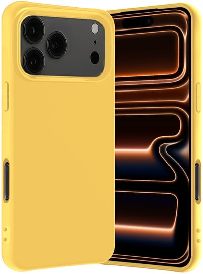 Hoes - Geschikt voor iPhone 17 Pro / 18 Pro - Sterk & Shockproof - Hoesje Cover - Siliconen Case - Geel