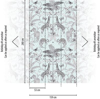 JUNGLE DIEREN FOTOBEHANG | In de tropen - Zwart Wit Grijs - Livingwalls The Wall II