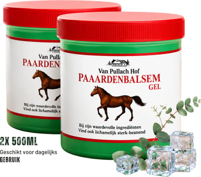 2x 500ML - Voordeelset - Vom Pullach Hof Pferdebalsam Gel 1000 ml - Paardenbalsem voor Spieren & Gewrichten - Verfrist en Stimuleert Doorbloeding