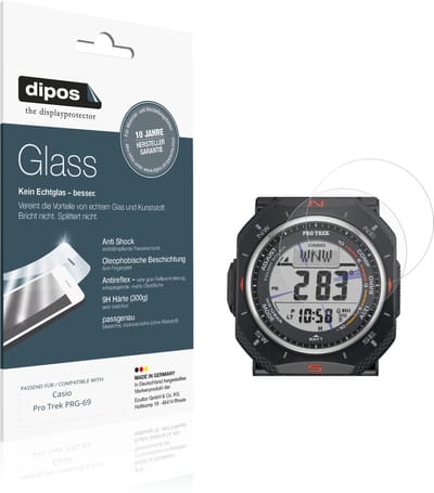 dipos – 2x Matte Pantserfolie geschikt voor Casio Pro Trek PRG-69 | 9H Screenprotector
