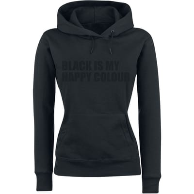 Sprüche - Fun Trui met capuchon - Black Is My Happy Colour - M tot XXL - voor Vrouwen - zwart
