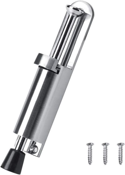 Zware Springloaded Deurstopper met Zachte Rubber Basis voor Stabiliteit en Bescherming - 15 cm Hoog, Ideaal voor Thuis en Kantoor