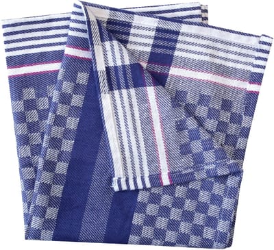 HYGOSTAR theedoek, blauw-wit geruit, 240 g/m2