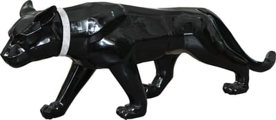 In & Out Deco Panter fiberstone lang 143 cm decoratief hoogglans zwart