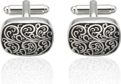 Sierlijke Manchetknopen Heren Zilver kleurig - Cufflinks - Papa Cadeau Voor Mannen - Vaderdag