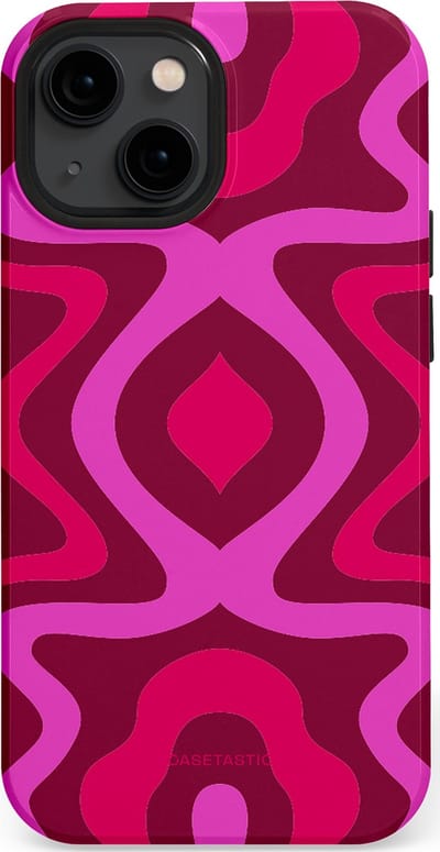 Casetastic Hoesje Geschikt voor Apple iPhone 13 Mini Magsafe - Stijlvolle Beschermende Duo-layer Case - Retro golf