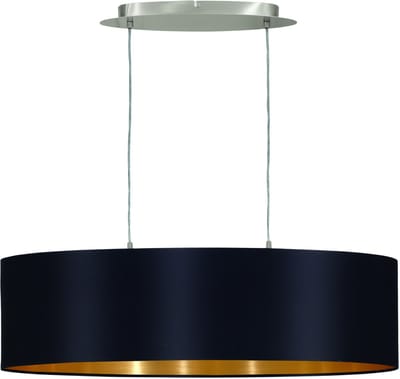 EDI light Maserlo - Hanglamp - 2 Lichts - 78cm - Nikkel-Mat - Zwart, Goud