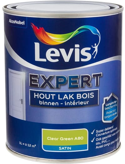 Levis - Expert Hout Lak Binnen Satin Mix - Clear Green A80 - Mengverf - 1 L
