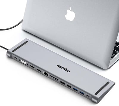 USB C Hub - Laptop Docking Station - Werkplek Uitbreiden - 13-in-1 Poorten - 5Gbps Snelheid - Grijs