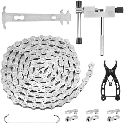 Dailygoods- Fietsketting 6/7/8-voudig - 116 schakels - Kettingbreker - Kettingtester - Fietskettingtang - Speciaal gehard staal - Fietschain