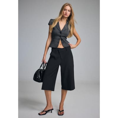 Stradivarius Nette bermuda met gekruiste taille  Zwart 34