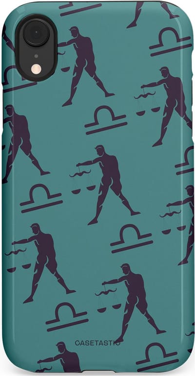 Casetastic Hoesje Geschikt voor Apple iPhone Xr - Stijlvolle Beschermende Duo-layer Case - Zodiak weegschaal
