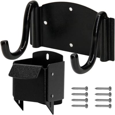 Kruiwagen Hanger - Opslag Beugel - Garage Muur - Zwaar Gebruik Staal - 19 x 7 x 24 cm - Zwart