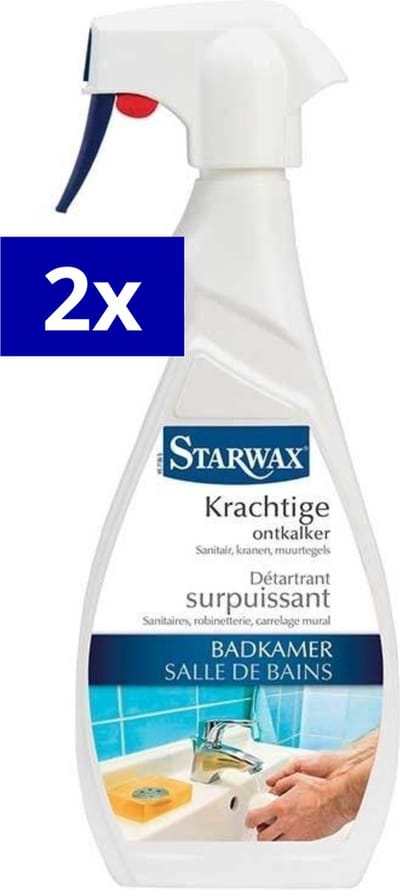 Starwax krachtige ontkalker voor badkamers 1000ML (2 x 500ML) - Voordeelverpakking ontkalker