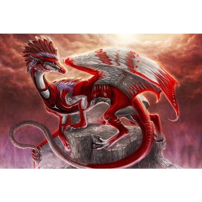 5d bricolage diamant peinture dragon rouge broderie ronde complète 20X30CM beige