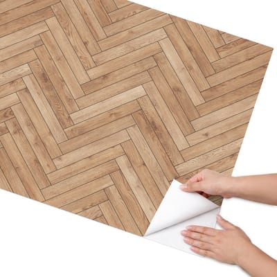 Coloray Meubel Wrap Folie - Bruin Meubelfolie - 75x150 cm - Plakfolie Meubels Visgraathout - Decoratiefolie Zelfklevend - Klassiek Meubelfolie - Meubelfolie Zelfklevend - Badkamer decoratie - Texturen