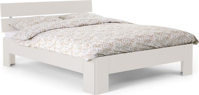 B Bright Fresh 400 Bed met Hoofdbord 90x210cm - Bedframe Wit - Eenpersoonsbedden - Instaphoogte: 40cm