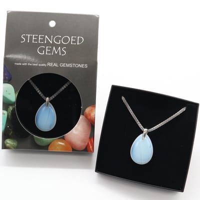 Gemstone ketting Opaal glas (Opaliet)