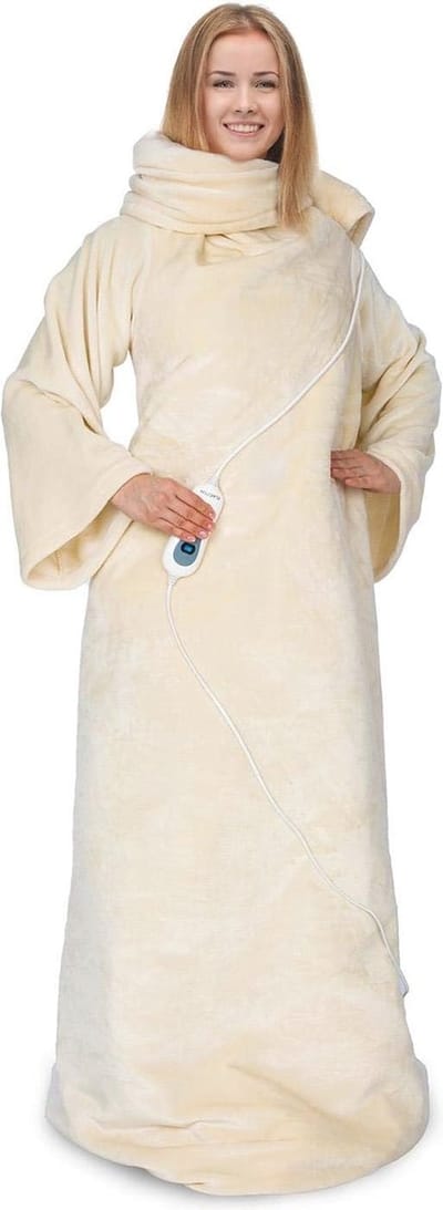 Elektrische Deken met Mouwen - 120 Watt, 155 x 180 cm, Wasbaar, met Afstandsbediening en Oververhittingsbeveiliging
