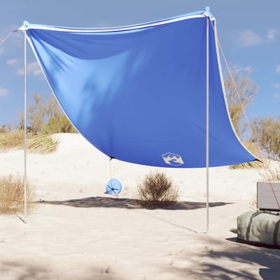 vidaXL - Strandluifel - met - zandankers - 214x236 - cm - blauw