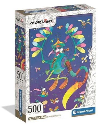 Puzzel van 500 Stukken voor Volwassenen en Tieners, Thema Comics Mordillo, Compacte Doos met Poster, Cadeau Idee voor Mannen en Vrouwen, Made in Italy