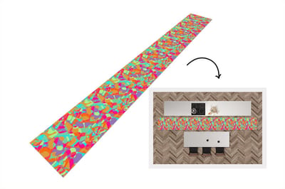 Keukenloper - Keukenmat - Lavalamp - Regenboog - Patronen - Hippie - 400x50 cm - Keuken vloerkleed