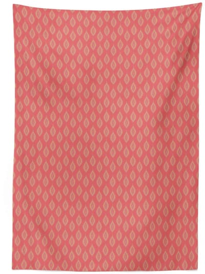 ABAKUHAUS Retro-Tafelkleed – Ogee Motief – 140x170 cm – Koraal/Geel