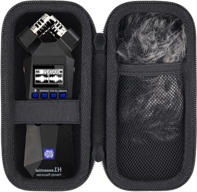 Draagbare Hard Case voor 32-Bit Handy Recorder, Mesh Tas voor Geluidsrecorders en Windscreen Muff (Zwart, Alleen Tas)