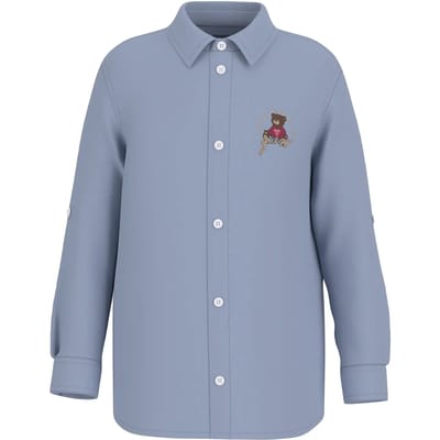 Verstelbare lange mouwen kind shirt Guess Oxford pure white