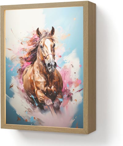 Wandlamp 30x40 cm - Oplaadbaar - Paard - Meisjes - Blauw - Roze - Wandlampen binnen woonkamer - Slaapkamer lamp - Decoratieve nachtlamp - Vloerlamp draadloos