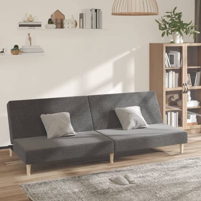 vidaXL - Slaapbank - 2-zits - stof - lichtgrijs