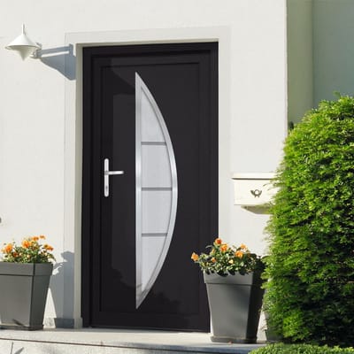 vidaXL Voordeur 98x200 cm PVC antracietkleurig