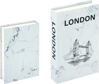 KimDo - Opberg boek - London - Wit - Opbergbox - Opbergdoos - Decoratie woonkamer - Boeken - Nep boek - Opbergboek