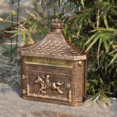 Brievenbus Villa - Buitenpost - Post Ontvangen - Gegoten Aluminium - 41x15x46cm - Zwart