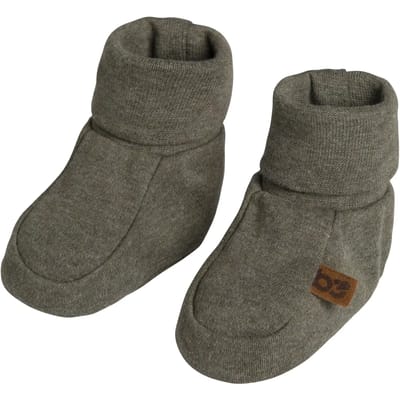 Baby's Only Slofjes Melange - Khaki - 0-3 mnd - 100% ecologisch katoen - GOTS