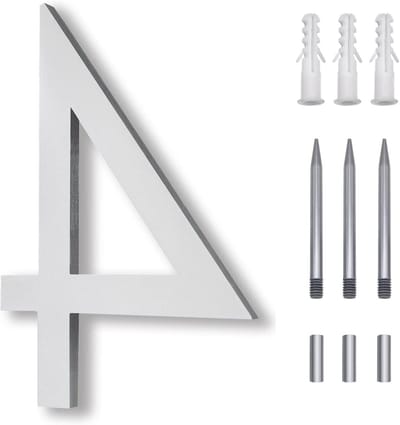 Moderne Huisnummers - Zilveren Cijfers - Adres Herkenning - Drijvend Effect - 20 cm Hoog - Zilver