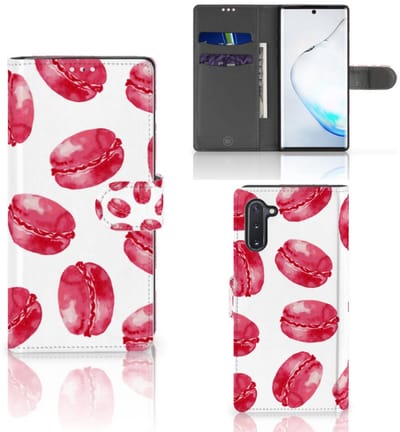 Samsung Galaxy Note 10 Book Cover Pink Macarons