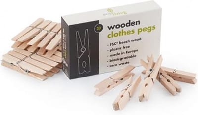 Ecoliving | Houten | wasknijpers | 20 stuks in verpakking