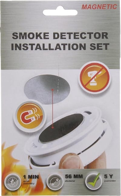 Rookmelder bevestiging set - Magnetische Montage set Rookmelder - 1 stuks - Diameter 56 mm - Sticker Magneet - Rookmelders - Koolmonoxidemelder - Gasmelder.