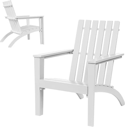 Adirondack Stoel - Tuinstoel Hout - Buiten Ontspannen - Robuust Acaciahout - 73 x 69 x 85 cm - Wit