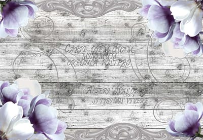 Fotobehang Flowers Planks Vintage | XL - 208cm x 146cm | 130g/m2 Vlies