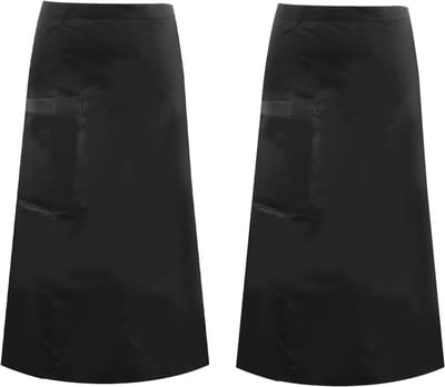 Praktische Schort met Zakjes voor Horeca, Ideaal voor Café en Restaurant, Zwart, One Size, 2 Stuks