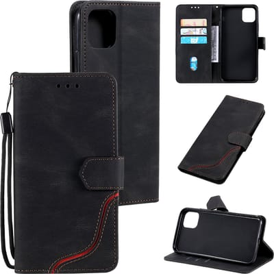 Bookcase geschikt voor Apple iPhone 14 Pro Max | PU Lederen Telefoonhoesje | Pasjeshouder | Zwart
