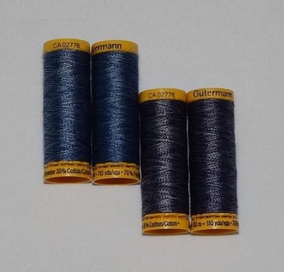 Gütermann  Jeansgaren 2 x 2 kleuren blauw á  100 meter