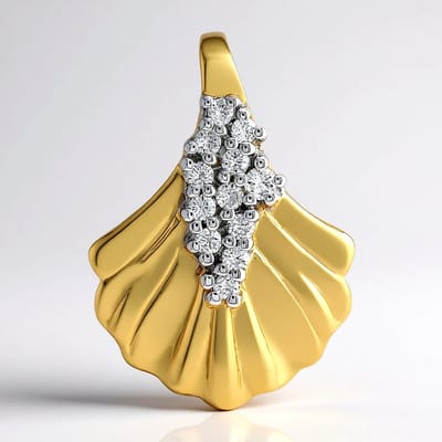 Cavill - Luxe Zilveren Hanger 925 Vermeil - 12x Ronde Briljant I1 G Diamant 0,124 ct - Natuurlijke Inspiratie Sieraden