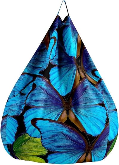 Zitzakhoes - Luie bank - Opbergen Speelgoed - Met Handgreep - 90x110cm - Blauw
