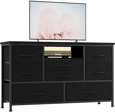 Geargalaxy TV-Meubel met 8 Laden - Televisiemeubel - Opbergkast - TV Dressoir - Mediameubel - Met LED Verlichting - Zwart