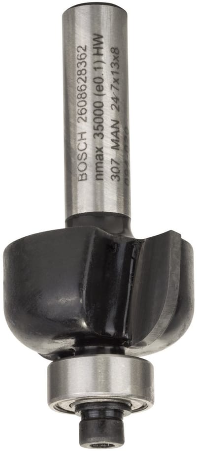 Bosch - Halfrondprofielfrezen 8 mm, R1 6 mm, D 24,7 mm, L 13 mm, G 53 mm