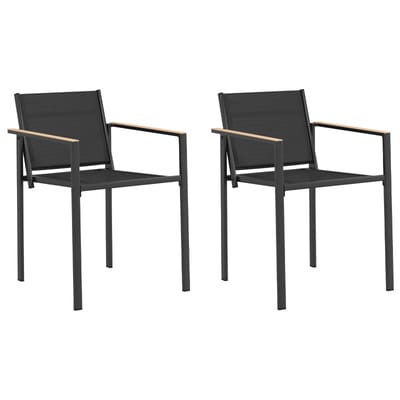 vidaXL - Tuinstoelen - 2 - st - Zwart - en - Anthraciet - Textileen - stof